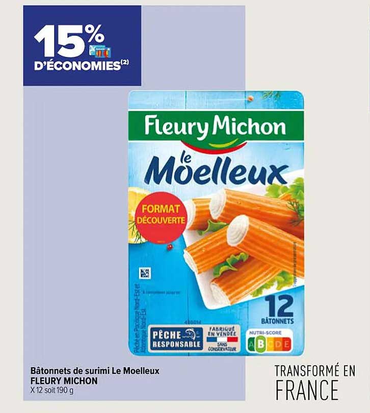 bâtonnets de surimi le moelleux fleury michon