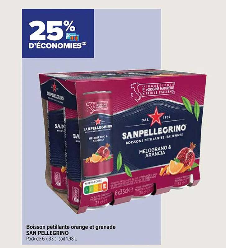 boisson pétillante orange et grenade san pellegrino