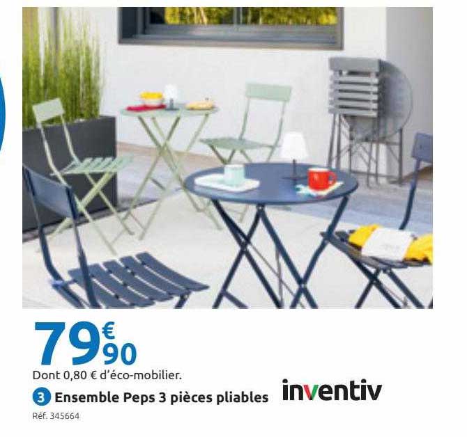 ensemble peps 3 pièces pliables inventiv