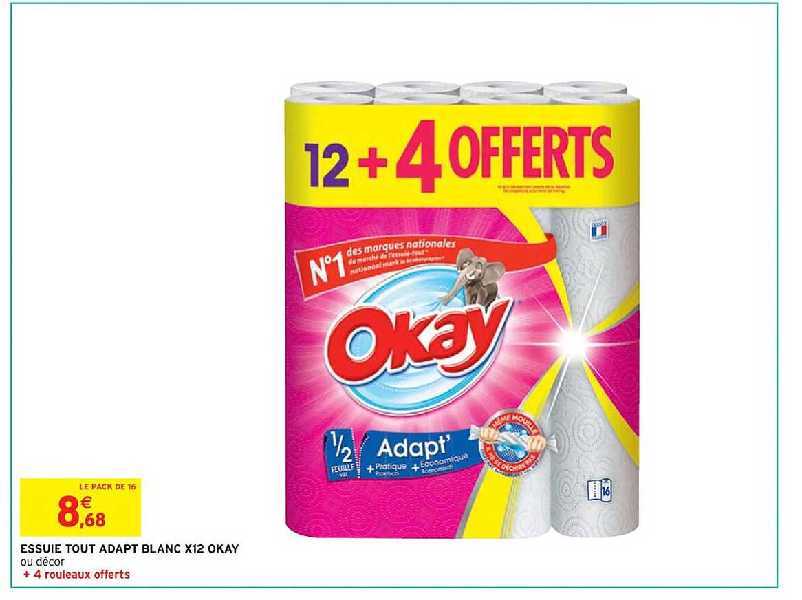 essuie tout adapt blanc x 12 okay