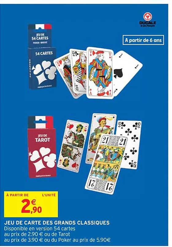 jeu de carte des grands classiques ducale