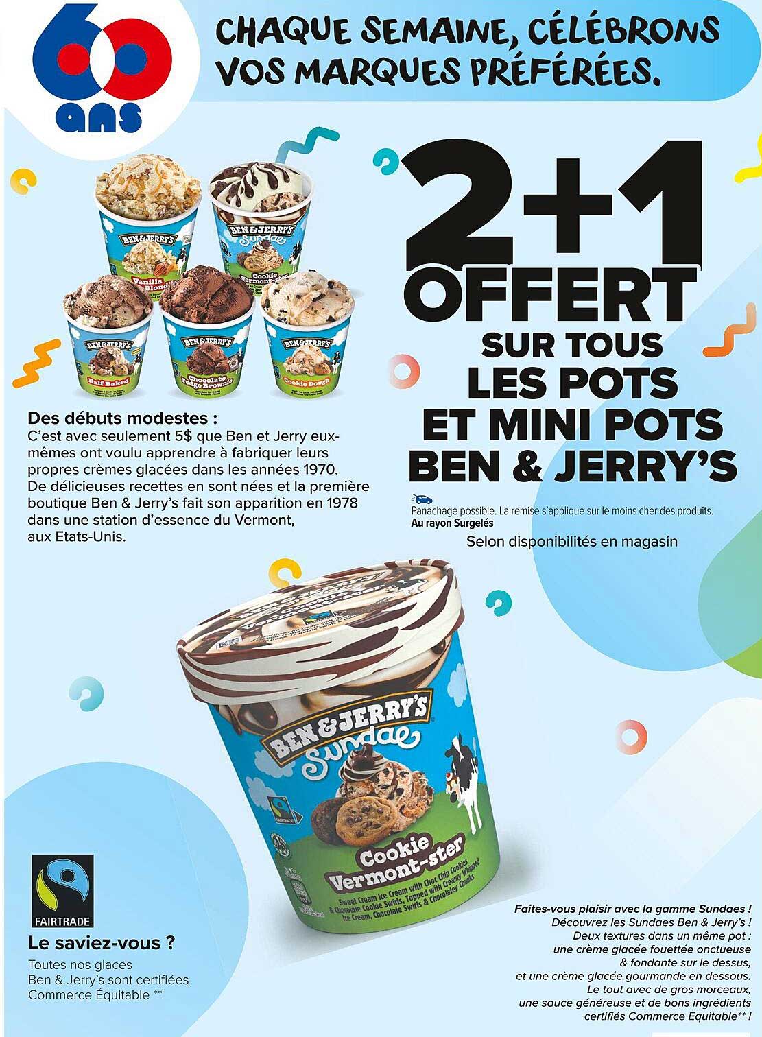 les pots et mini pots ben & jerry's
