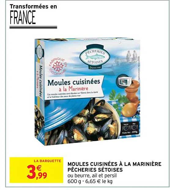 moules cuisinées à la marinière pêcheries sétoises