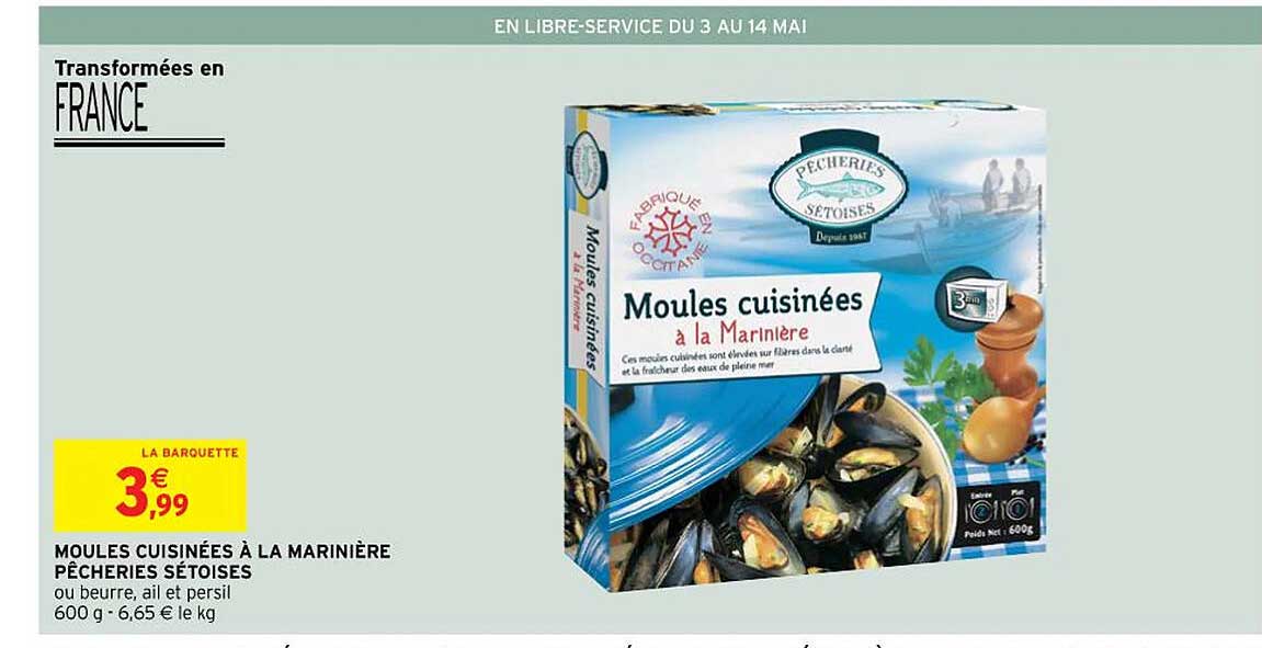 moules cuisinées à la marinière pêcheries sétoises