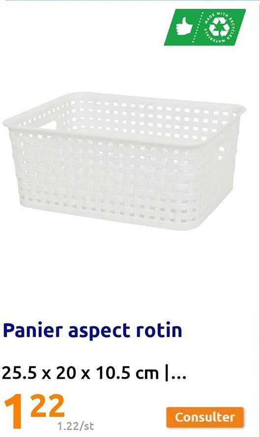 panier aspect rotin