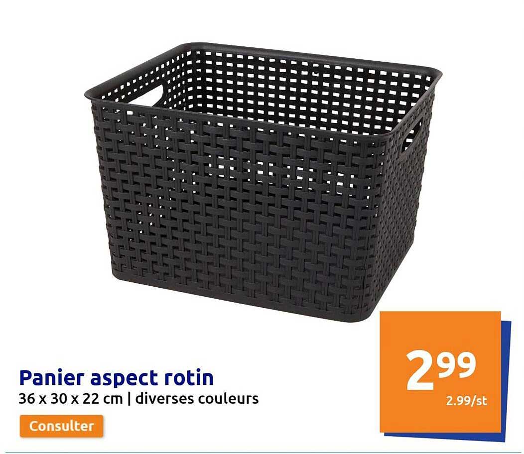 panier aspect rotin