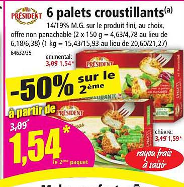6 Palets Croustillants Président