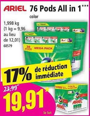 76 pods all in 1 color ariel