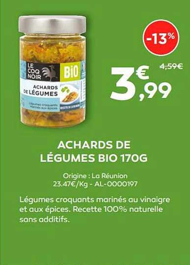 achards de légumes bio 170 g