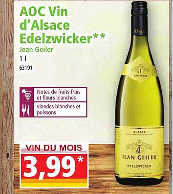 Aoc Vin D'alsace Edelzwicker Jean Geiler
