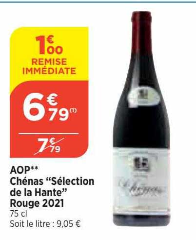 aop chénas "sélection de la hante" rouge 2021
