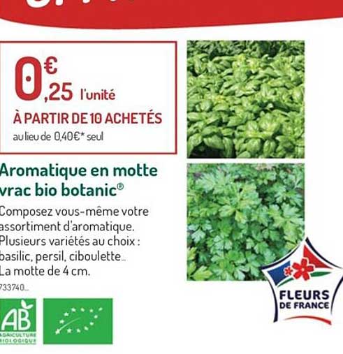 aromatique en motte vrac bio botanic