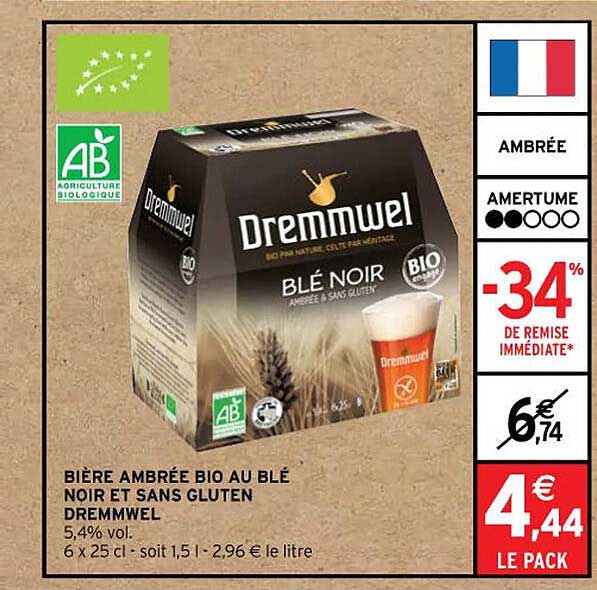 Bière Ambrée Bio Au Blé Noir Et Sans Gluten Dremmwel
