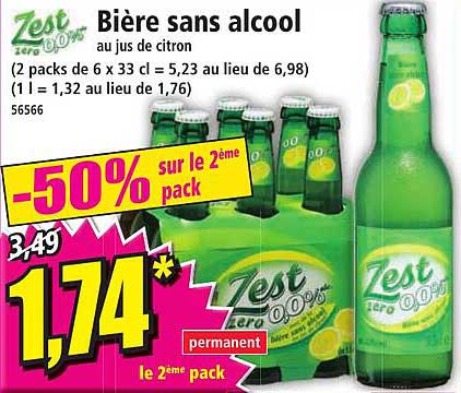 Bière Sans Alcool Au Jus De Citron Zest Zéro 0,0%