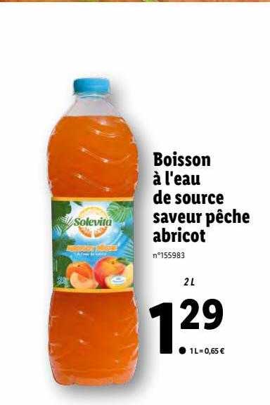 boisson à l'eau de source saveur pêche abricot solevita
