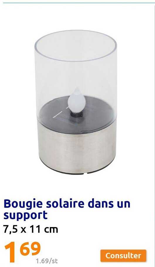 bougie solaire dans un support