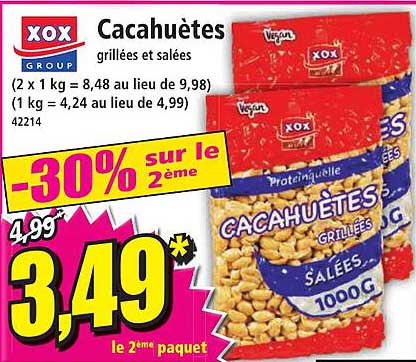 cacahuètes grillées et salées xox group