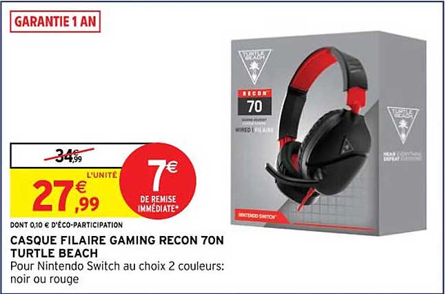 casque filaire gaming recon 70n turtle beach