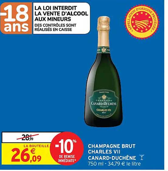 champagne brut charles vii canard-duchêne