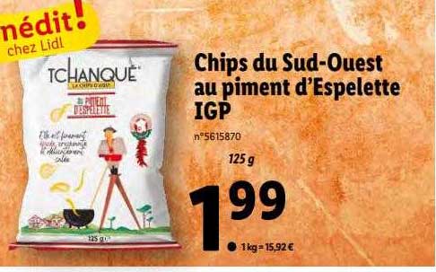 chips du sud-ouest au piment d'espelette igp