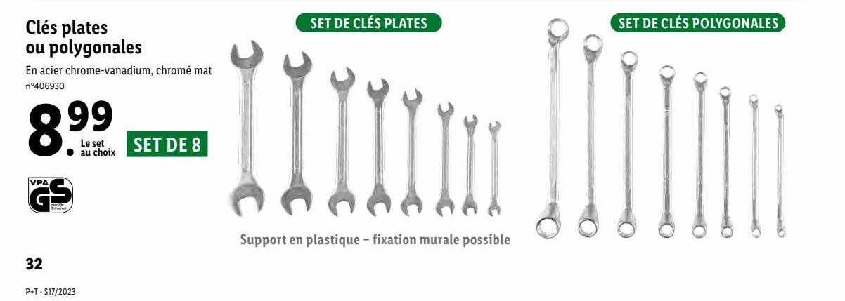 clés plates ou polygonales