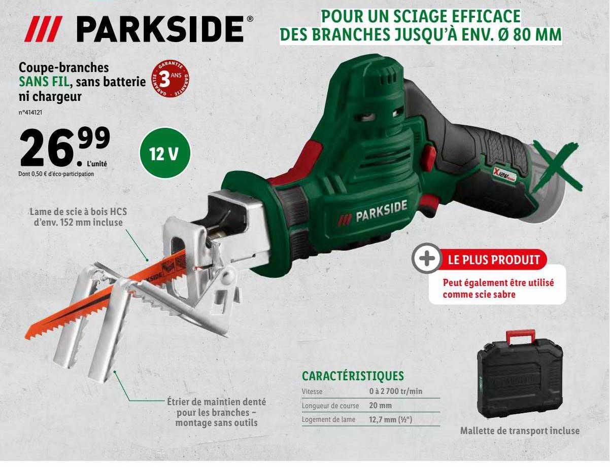 Coup-branches Sans Fil, Sans Batterie Ni Chargeur Parkside