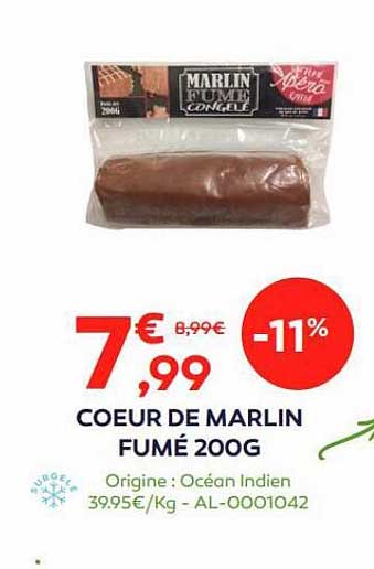 cœur de marlin fumé 200 g