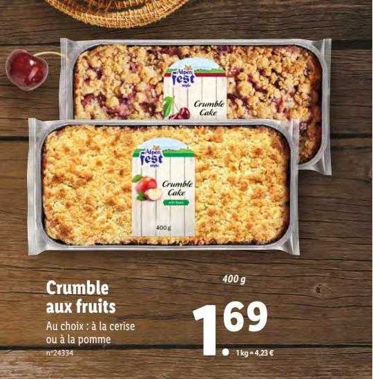 crumble aux fruits alpen fest