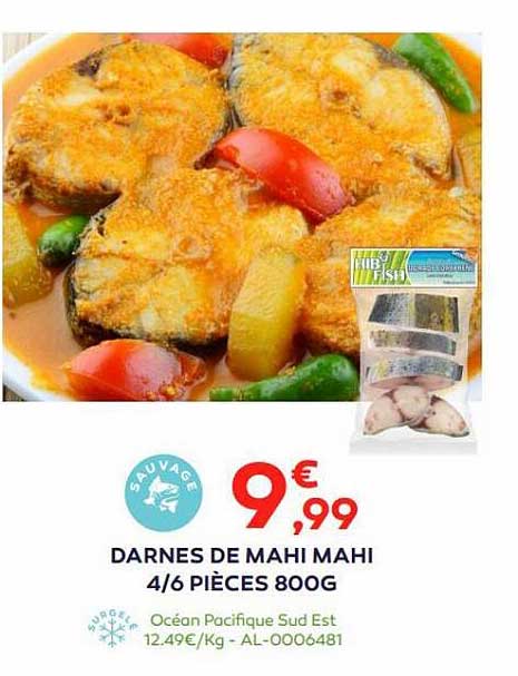 darnes de mahi mahi 4-6 pièces 800 g