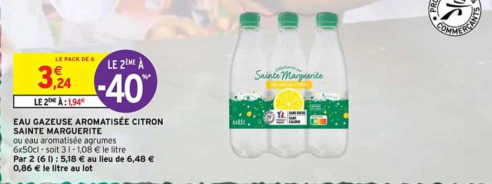 eau gazeuse aromatisée citron sainte marguerite