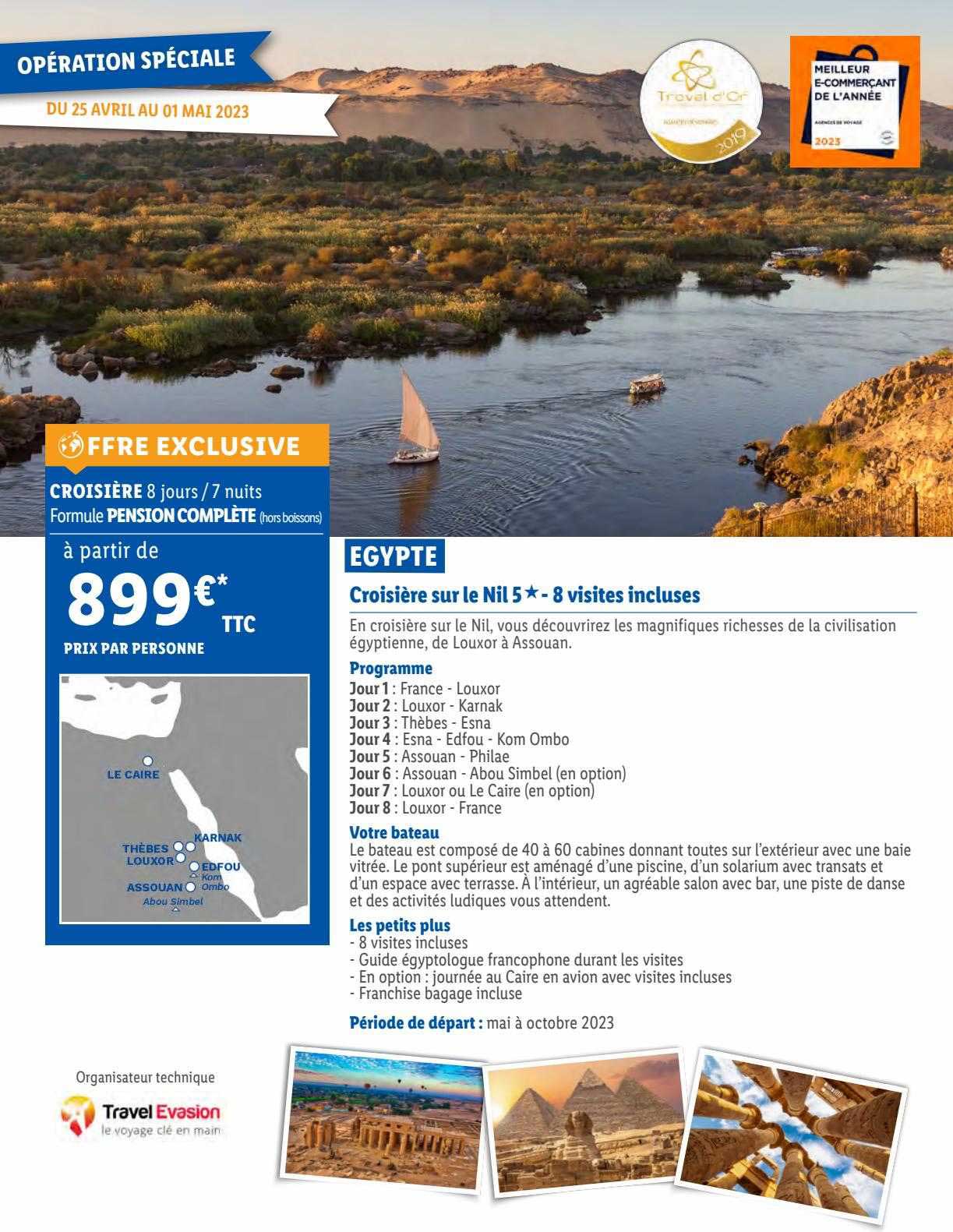 egypte : croisière sur le nil 5* - 8 visites incluses