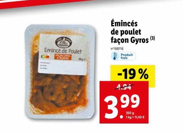 émincés de poulet façon gyros
