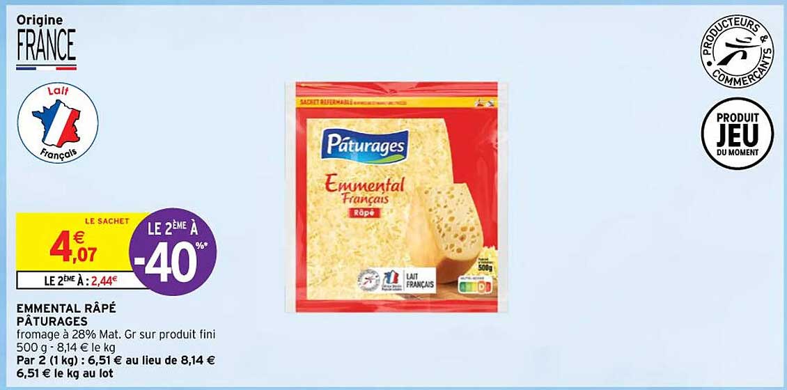 Emmental Râpé Pâturages