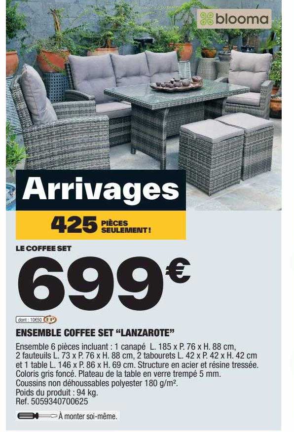 ensemble coffee set "lanzarote"