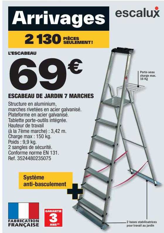 Escabeau De Jardin 7 Marches Escalux