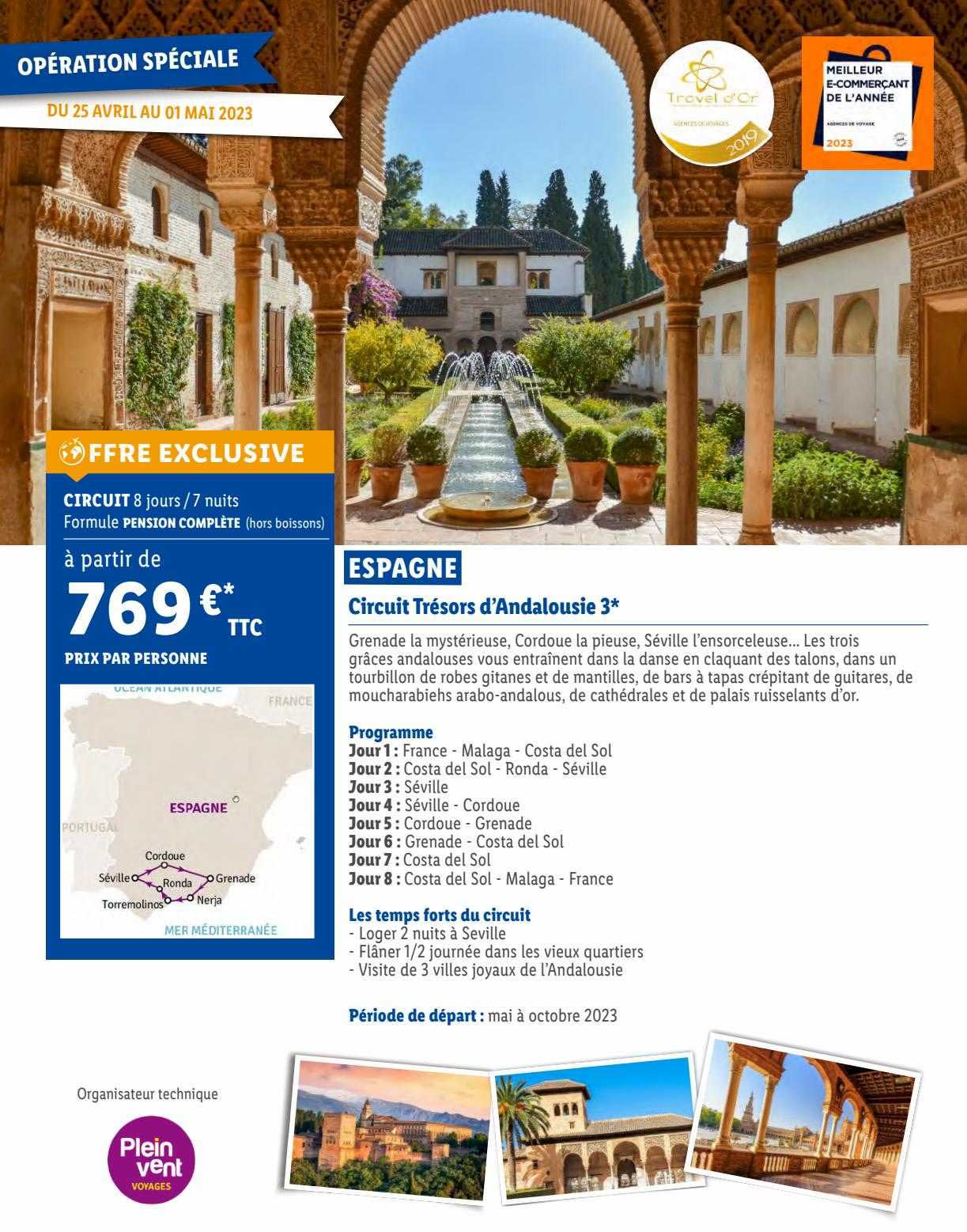 espagne : circuit trésors d'andalousie 3*