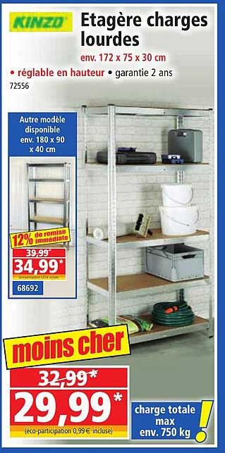 étagère charges lourdes kinzo