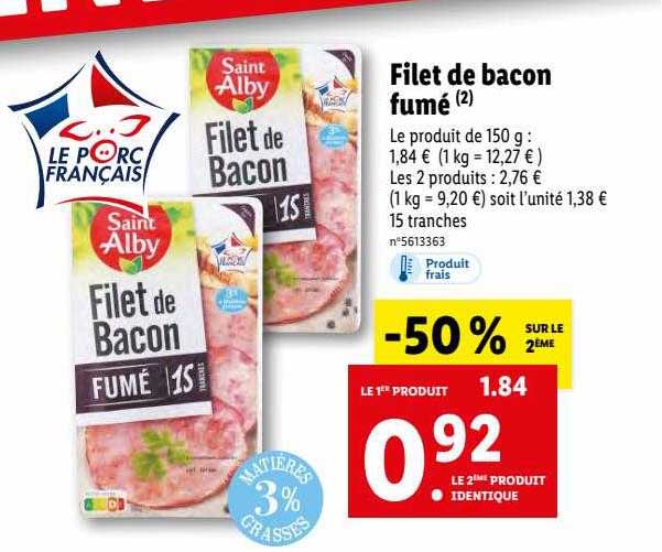 filet de bacon fumé saint alby
