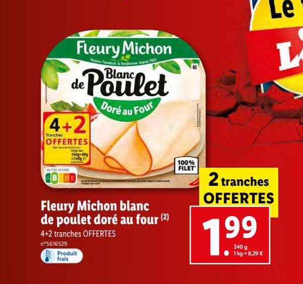fleury michon blanc de poulet doré au four