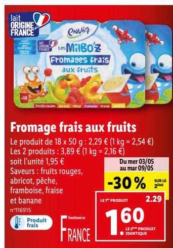 Fromage Frais Aux Fruits Envia