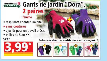 Gants De Jardin "dora" 2 Paires Femme Powertec Garden
