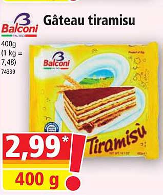 Gâteau Tiramisu Balconi