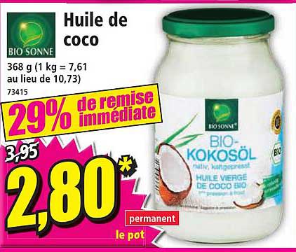 huile de coco bio sonne