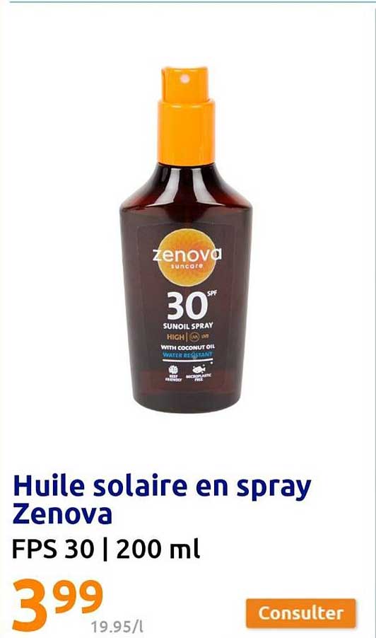 Huile Solaire En Spray Zenova