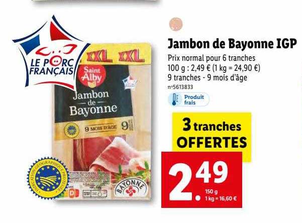 jambon de bayonne igp saint alby