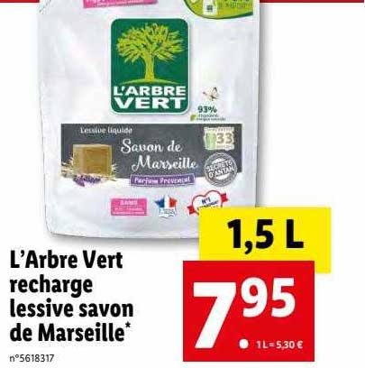 l'arbre vert recharge lessive savon de marseille
