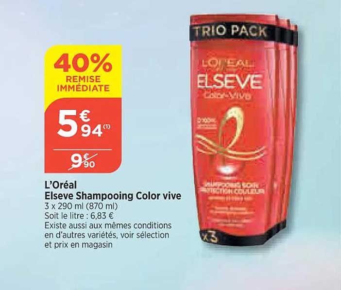 l'oréal elsève shampooing color vive