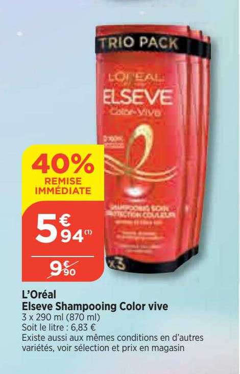l'oréal elsève shampooing color vive