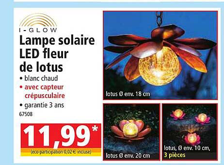 lampe solaire led fleur de lotus i-glow