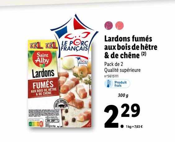 lardons fumés aux bois de hêtre & de chêne saint alby